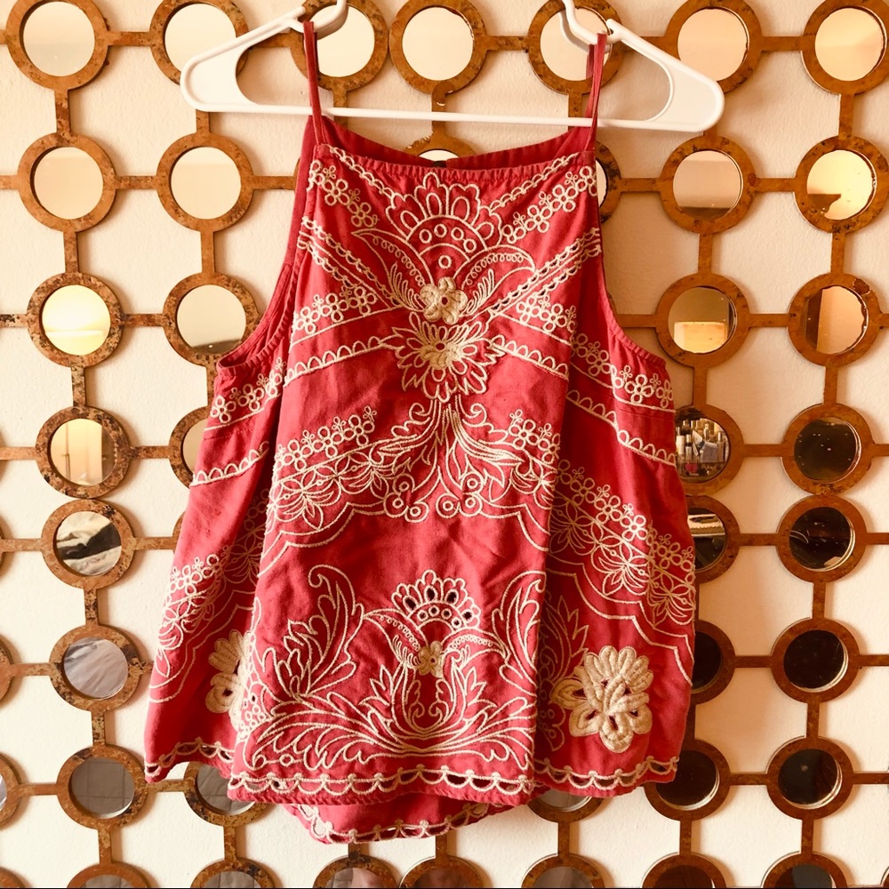 Embroidered tank